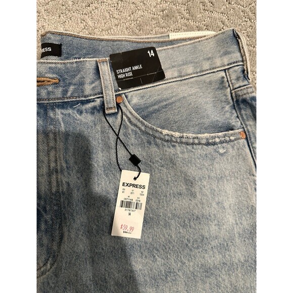 NWT Express Straight Ankle HR Jeans Sz 14 - Picture 2 of 4